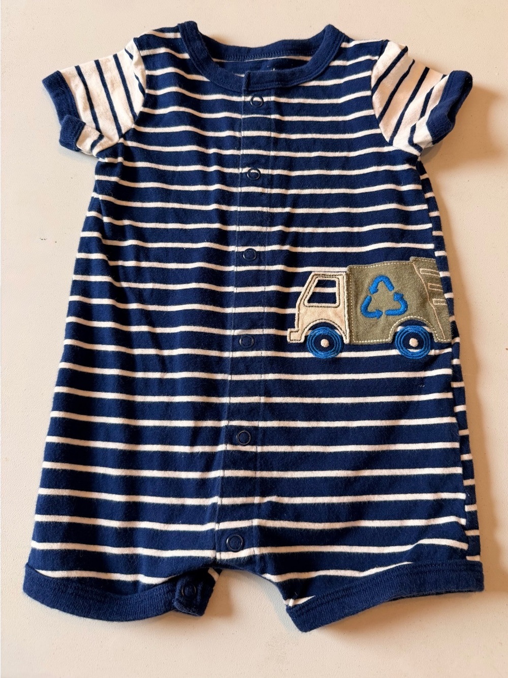 Carter's 6 Months Short Sleeve Romper with Recycling Garbage Truck